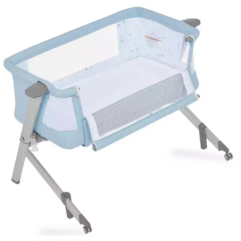 Moïse et Cododo Skylar – Bleu : Hauteur réglable, Pliable pour un transport facile, Cadre métallique
