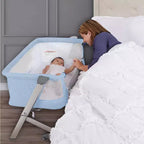 Moïse et Cododo Skylar – Bleu : Hauteur réglable, Pliable pour un transport facile, Cadre métallique