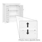 Meuble de rangement et d'organisation Brookfield à deux portes avec étagères réglables pour salle de bain et buanderie - Blanc