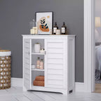 Meuble de rangement et d'organisation Brookfield à deux portes avec étagères réglables pour salle de bain et buanderie - Blanc