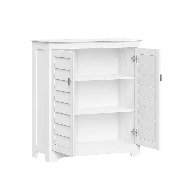 Meuble de rangement et d'organisation Brookfield à deux portes avec étagères réglables pour salle de bain et buanderie - Blanc