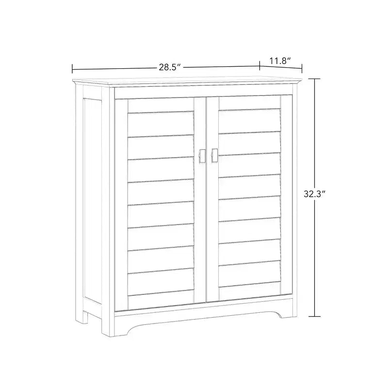 Meuble de rangement et d'organisation Brookfield à deux portes avec étagères réglables pour salle de bain et buanderie - Blanc