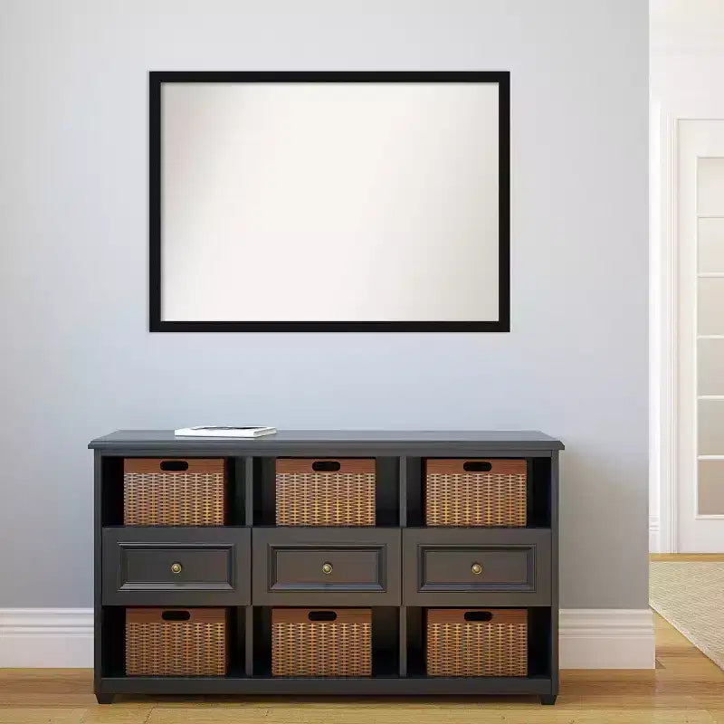 Miroir mural étroit noir Avon, non biseauté, 40" x 29"