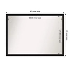 Miroir mural étroit noir Avon, non biseauté, 40" x 29"