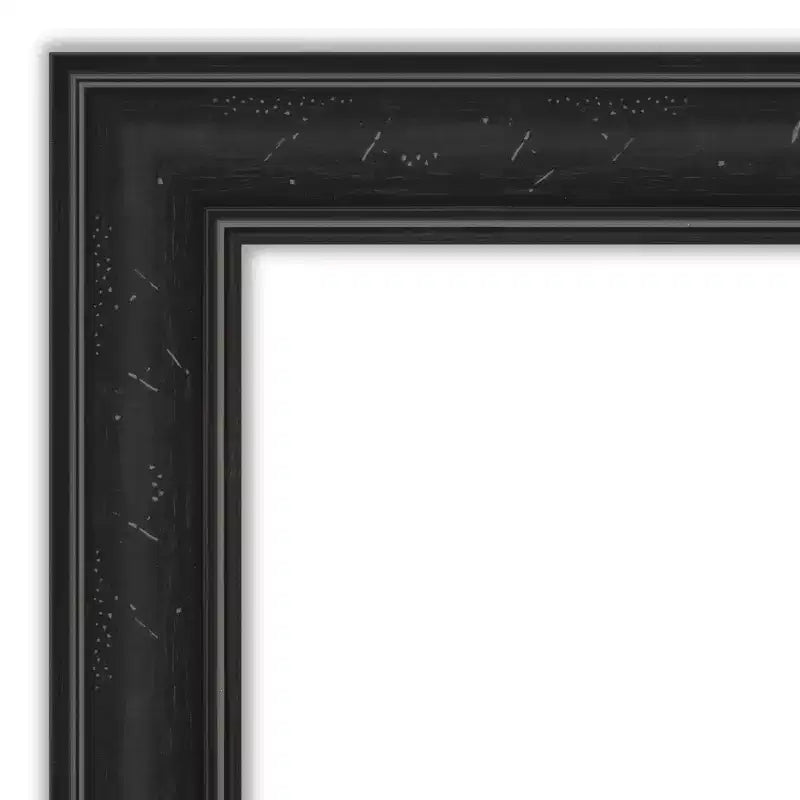Miroir de porte étroit 18" x 52" noir naufrage sans biseau, pleine longueur
