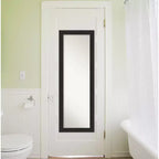 Miroir de porte étroit 18" x 52" noir naufrage sans biseau, pleine longueur