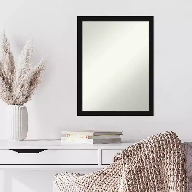 Miroir mural étroit noir Avon non biseauté de 20" x 26"