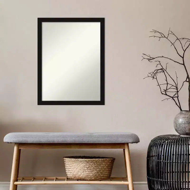 Miroir mural étroit noir Avon non biseauté de 20" x 26"