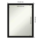 Miroir mural étroit noir Avon non biseauté de 20" x 26"
