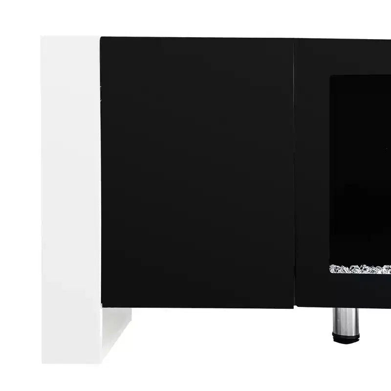 Meuble TV moderne pour téléviseurs jusqu'à 78 po avec foyer électrique décoratif et 2 armoires