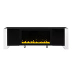 Meuble TV moderne pour téléviseurs jusqu'à 78 po avec foyer électrique décoratif et 2 armoires