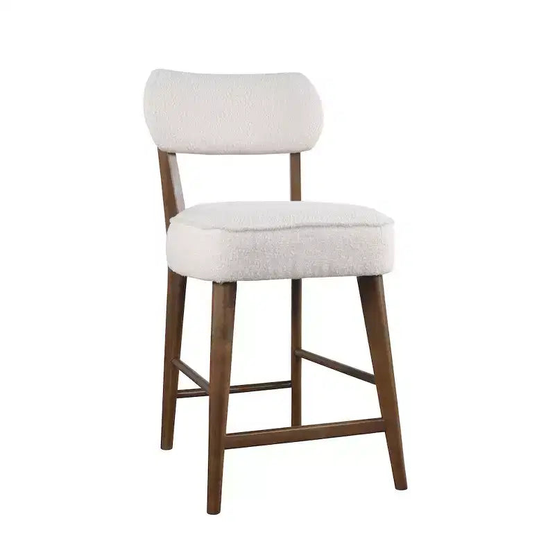 Tabouret de bar Wes mi-siècle moderne en bouclette (2 tabourets de bar)