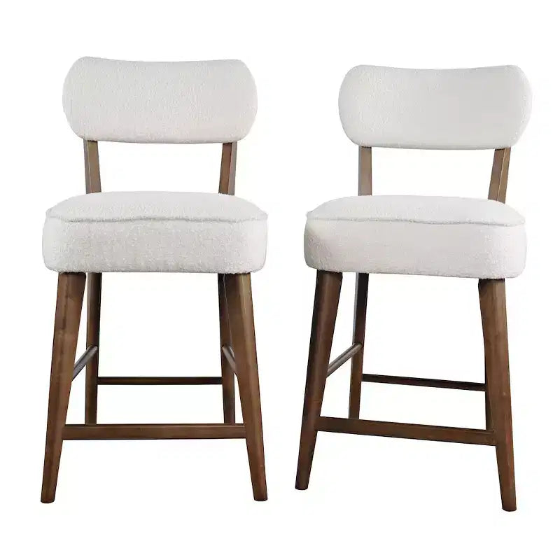 Tabouret de bar Wes mi-siècle moderne en bouclette (2 tabourets de bar)