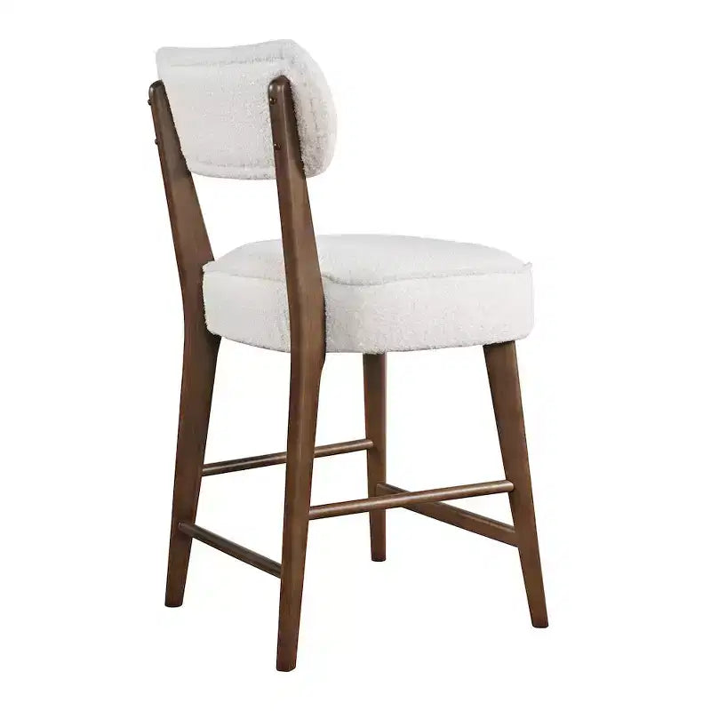 Tabouret de bar Wes mi-siècle moderne en bouclette (2 tabourets de bar)