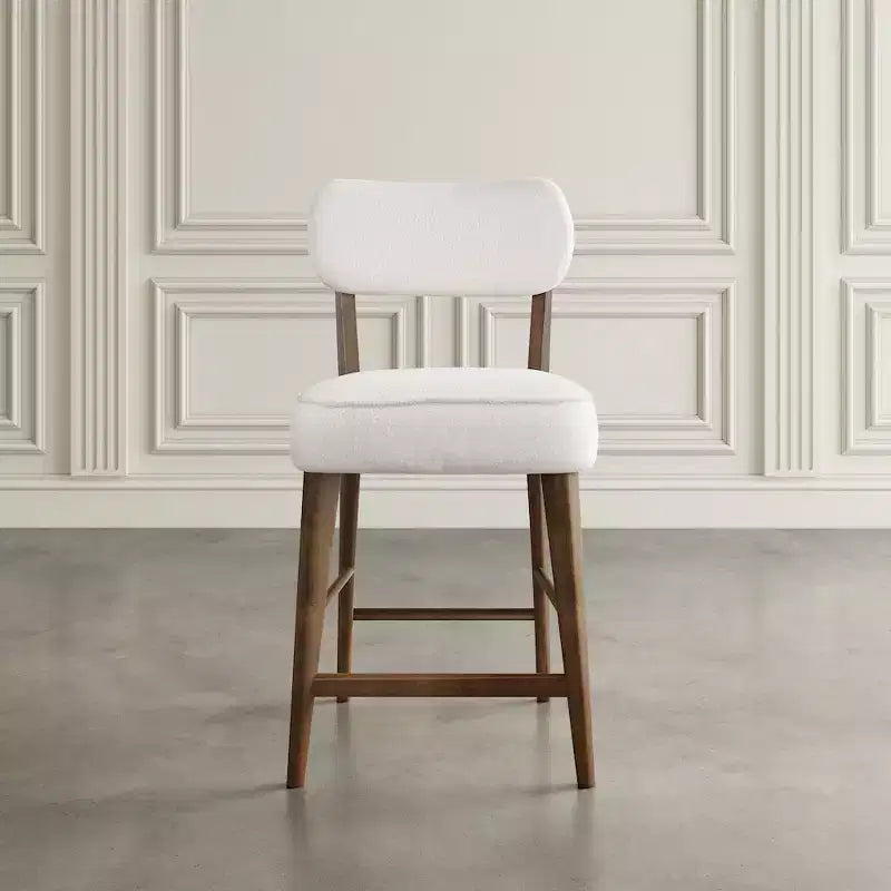 Tabouret de bar Wes mi-siècle moderne en bouclette (2 tabourets de bar)