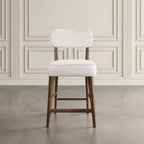 Tabouret de bar Wes mi-siècle moderne en bouclette (2 tabourets de bar)