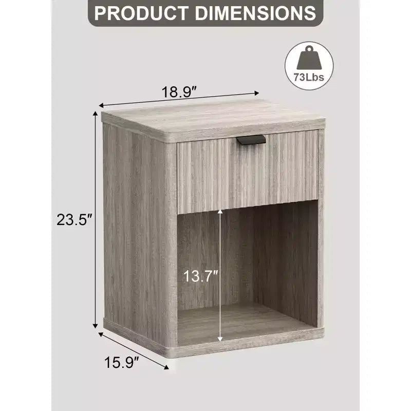 Table de chevet scandinave avec tiroirs encastrés, meuble de rangement, grande table de chevet moderne en bois de style Mid-Century