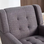 Fauteuil d'appoint moderne capitonné pour salon, fauteuil rembourré doux avec pieds en bois noir, ergonomique pour chambre à coucher