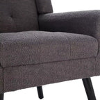 Fauteuil d'appoint moderne capitonné pour salon, fauteuil rembourré doux avec pieds en bois noir, ergonomique pour chambre à coucher