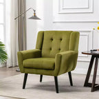 Fauteuil d'appoint moderne capitonné pour salon, fauteuil rembourré doux avec pieds en bois noir, ergonomique pour chambre à coucher