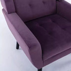 Fauteuil d'appoint moderne capitonné pour salon, fauteuil rembourré doux avec pieds en bois noir, ergonomique pour chambre à coucher