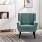 Fauteuil d'appoint moderne capitonné pour salon, fauteuil rembourré doux avec pieds en bois noir, ergonomique pour chambre à coucher