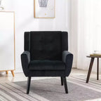 Fauteuil d'appoint moderne capitonné pour salon, fauteuil rembourré doux avec pieds en bois noir, ergonomique pour chambre à coucher