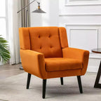 Fauteuil d'appoint moderne capitonné pour salon, fauteuil rembourré doux avec pieds en bois noir, ergonomique pour chambre à coucher