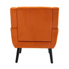 Fauteuil d'appoint moderne capitonné pour salon, fauteuil rembourré doux avec pieds en bois noir, ergonomique pour chambre à coucher