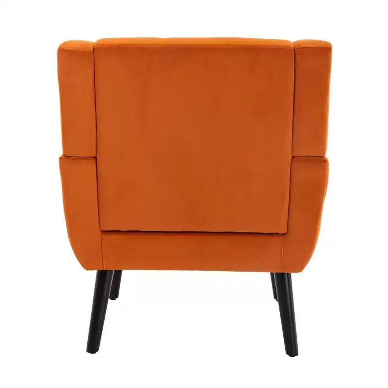 Fauteuil d'appoint moderne capitonné pour salon, fauteuil rembourré doux avec pieds en bois noir, ergonomique pour chambre à coucher