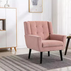 Fauteuil d'appoint moderne capitonné pour salon, fauteuil rembourré doux avec pieds en bois noir, ergonomique pour chambre à coucher