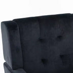 Fauteuil d'appoint moderne capitonné pour salon, fauteuil rembourré doux avec pieds en bois noir, ergonomique pour chambre à coucher