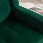 Fauteuil d'appoint moderne capitonné pour salon, fauteuil rembourré doux avec pieds en bois noir, ergonomique pour chambre à coucher