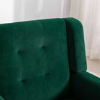 Fauteuil d'appoint moderne capitonné pour salon, fauteuil rembourré doux avec pieds en bois noir, ergonomique pour chambre à coucher