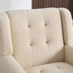 Fauteuil d'appoint moderne capitonné pour salon, fauteuil rembourré doux avec pieds en bois noir, ergonomique pour chambre à coucher