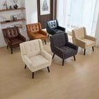 Fauteuil d'appoint moderne capitonné pour salon, fauteuil rembourré doux avec pieds en bois noir, ergonomique pour chambre à coucher