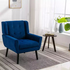 Fauteuil d'appoint moderne capitonné pour salon, fauteuil rembourré doux avec pieds en bois noir, ergonomique pour chambre à coucher