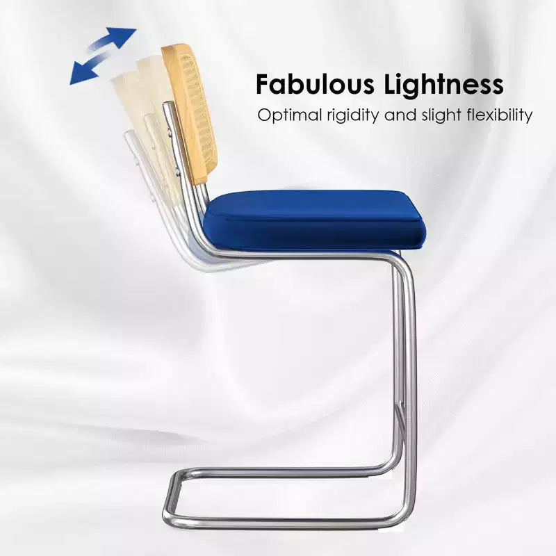 2 tabourets de bar hauteur comptoir, tabourets de bar rembourrés en velours avec dossier en rotin, tabourets de 61 cm, chaises de bar sans accoudoirs pour îlot de cuisine, bleu roi