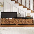 Banc de rangement de 100 cm avec siège rembourré, coffre de rangement en bois avec 2 charnières de sécurité pour entrée, salon, chambre à coucher, montage facile