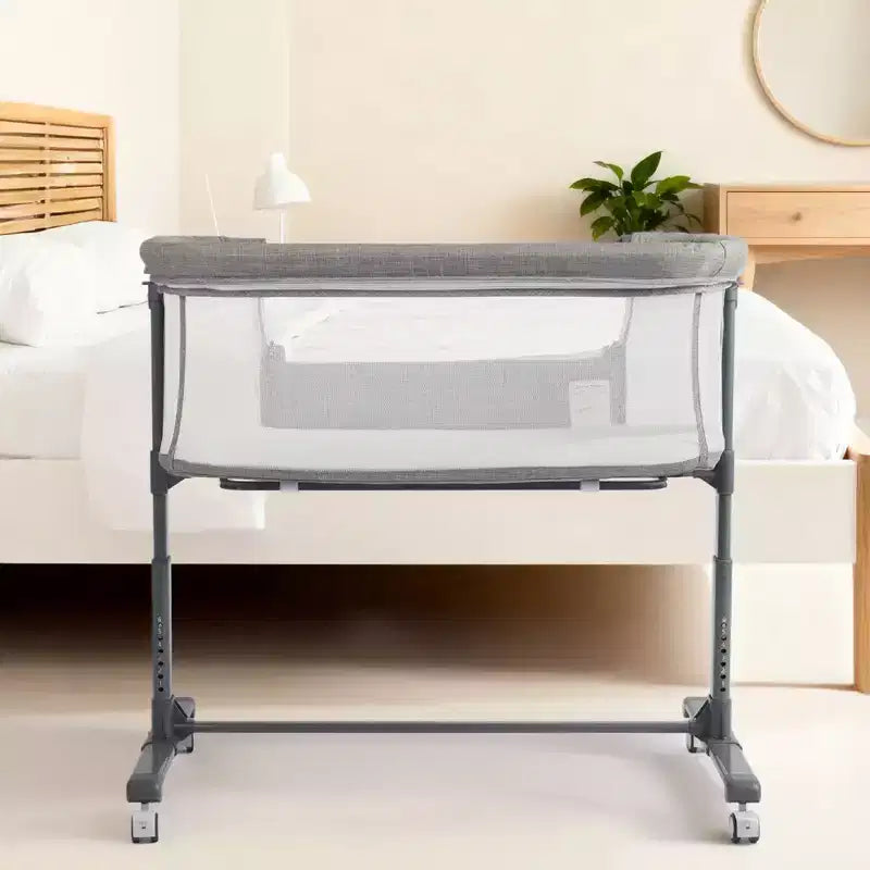 Moïse bébé sur roulettes, Lit de chevet portable pour nouveau-né, Berceau pour nourrisson entièrement en maille avec matelas souple amovible