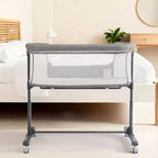 Moïse bébé sur roulettes, Lit de chevet portable pour nouveau-né, Berceau pour nourrisson entièrement en maille avec matelas souple amovible