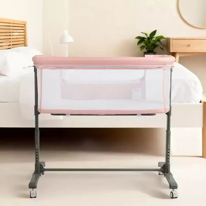 Moïse bébé sur roulettes, Lit de chevet portable pour nouveau-né, Berceau pour nourrisson entièrement en maille avec matelas souple amovible