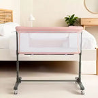 Moïse bébé sur roulettes, Lit de chevet portable pour nouveau-né, Berceau pour nourrisson entièrement en maille avec matelas souple amovible