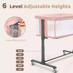 Moïse bébé sur roulettes, Lit de chevet portable pour nouveau-né, Berceau pour nourrisson entièrement en maille avec matelas souple amovible