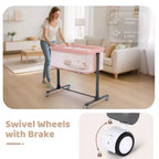 Moïse bébé sur roulettes, Lit de chevet portable pour nouveau-né, Berceau pour nourrisson entièrement en maille avec matelas souple amovible