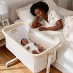 Moïse bébé sur roulettes, Lit de chevet portable pour nouveau-né, Berceau pour nourrisson entièrement en maille avec matelas souple amovible