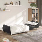 Canapé-lit 2 places en velours gris foncé - Causeuse convertible/Lit jumeau avec cadre en bois pour salon, studio, bureau à domicile