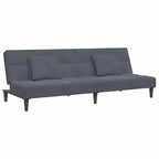 Canapé-lit velours gris foncé, bois, plastique convertible standard