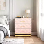 Commode de chambre à 3 tiroirs, commode moderne, avec tiroirs larges et poignées métalliques, commode en bois