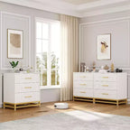 Commode de chambre à 3 tiroirs, commode moderne, avec tiroirs larges et poignées métalliques, commode en bois